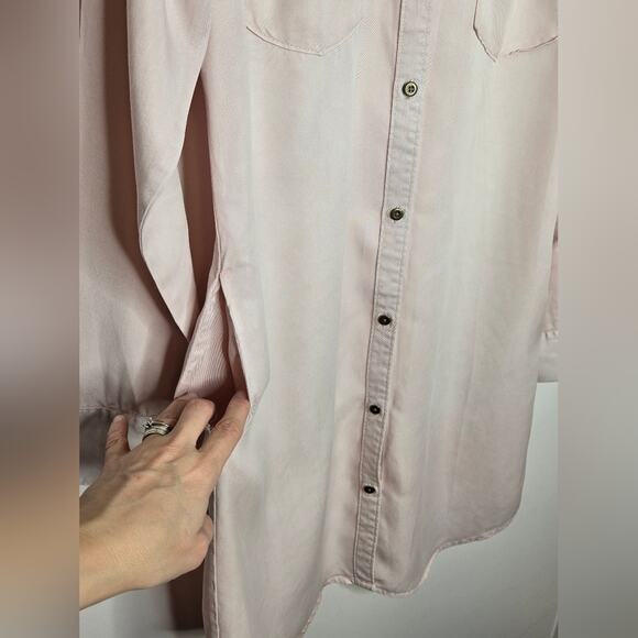 MERONA Womens Pink Button Front Collared Shirt Dress Size M - Picture 4 of 6